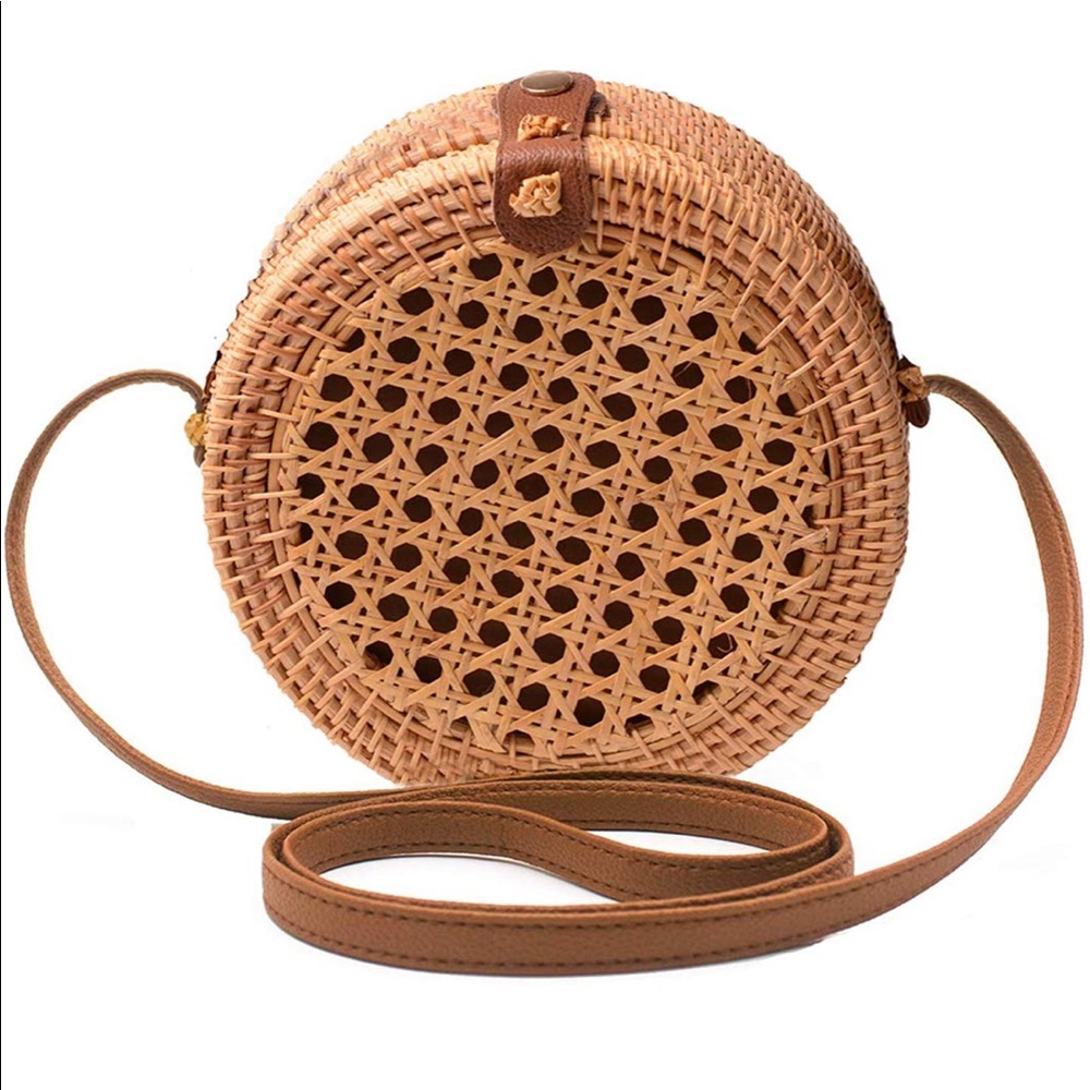 Handwoven Round Rattan Bag